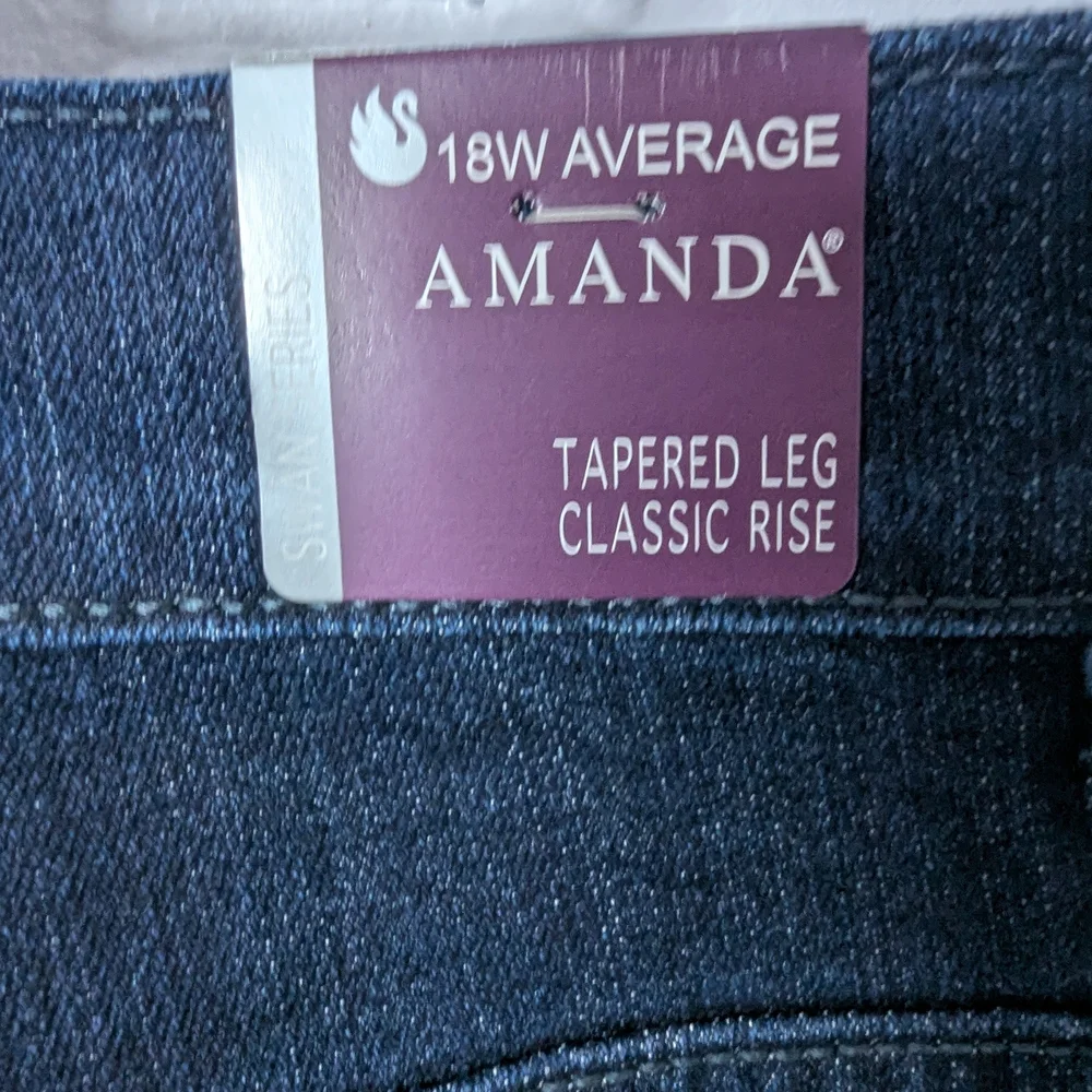 NWT Gloria‎ Vanderbilt Amanda Jeans 18W Dark Wash